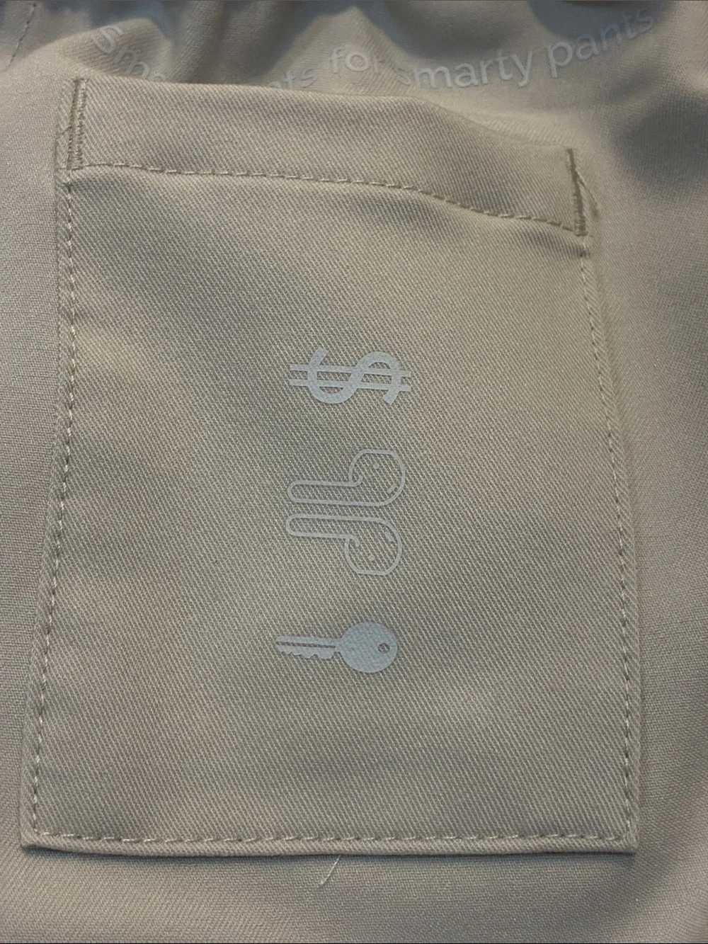 Figs Men's Small Beige Pisco Scrub Pants with Neon Yellow Tie